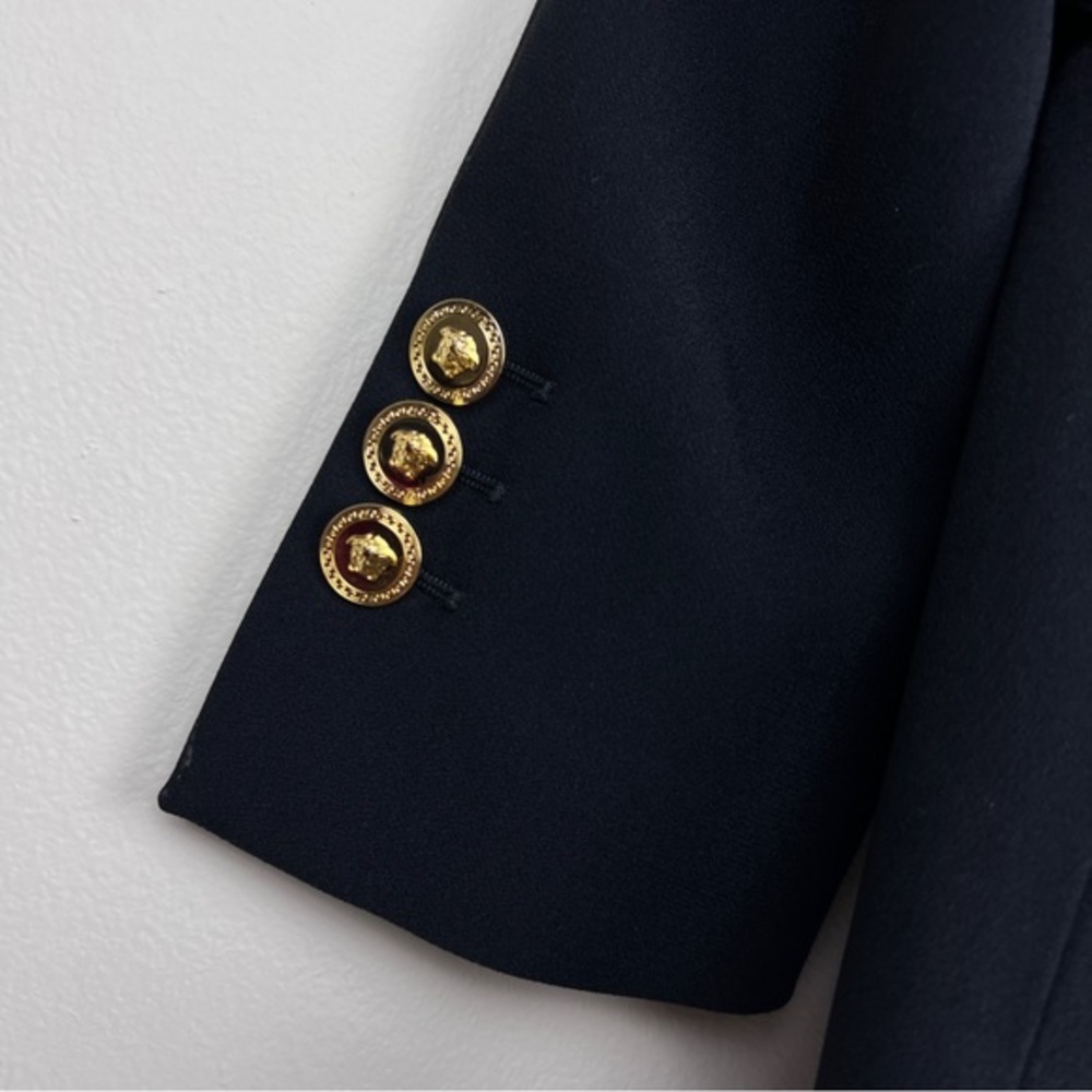Versace 2020 Rare Puff Sleeve Shoulder Logo Button Blazer Jacket - Picture 5 of 13